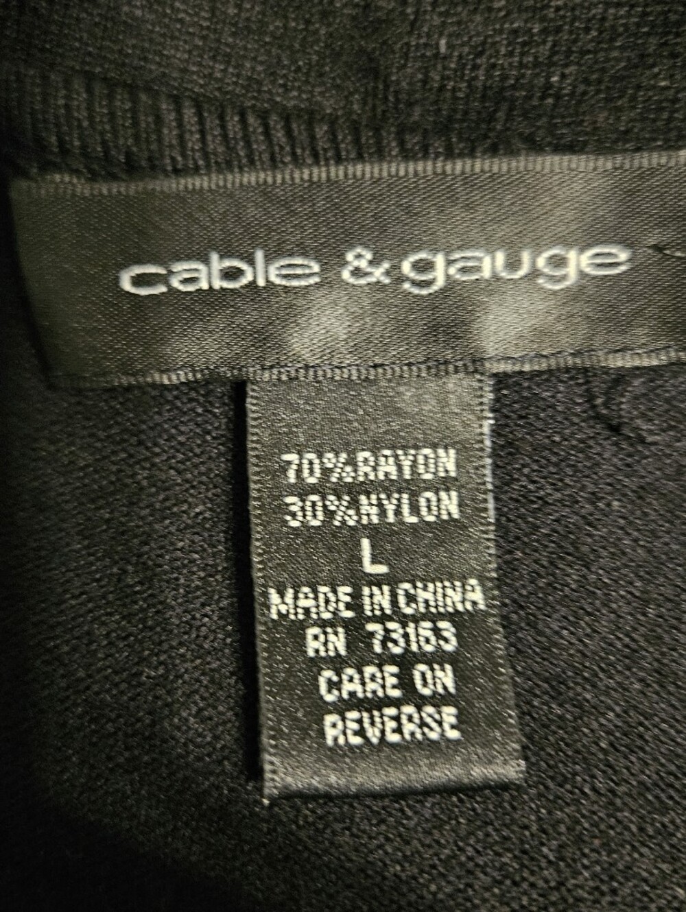 CLEARANCE! Cable & Gauge Black Long Cardigan with Button Front - Picture 4 of 4